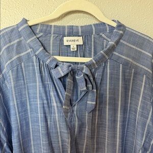 Evereve Blue and White Striped Blouse